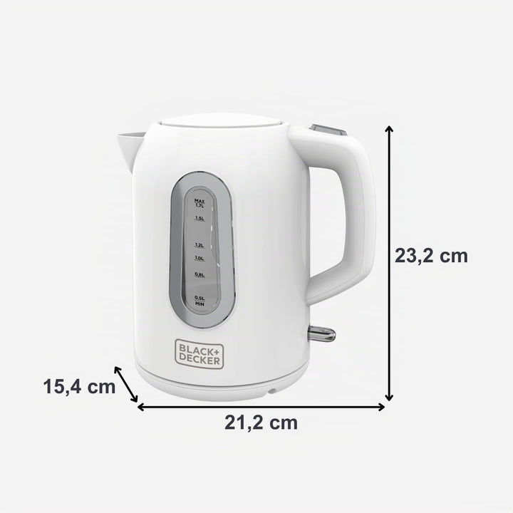 BLACK+DECKER BXKE2204E - Wasserkocher, 1,7 l, 2200 W, 360°-Sockel, leicht, Abschaltautomatik bei koc