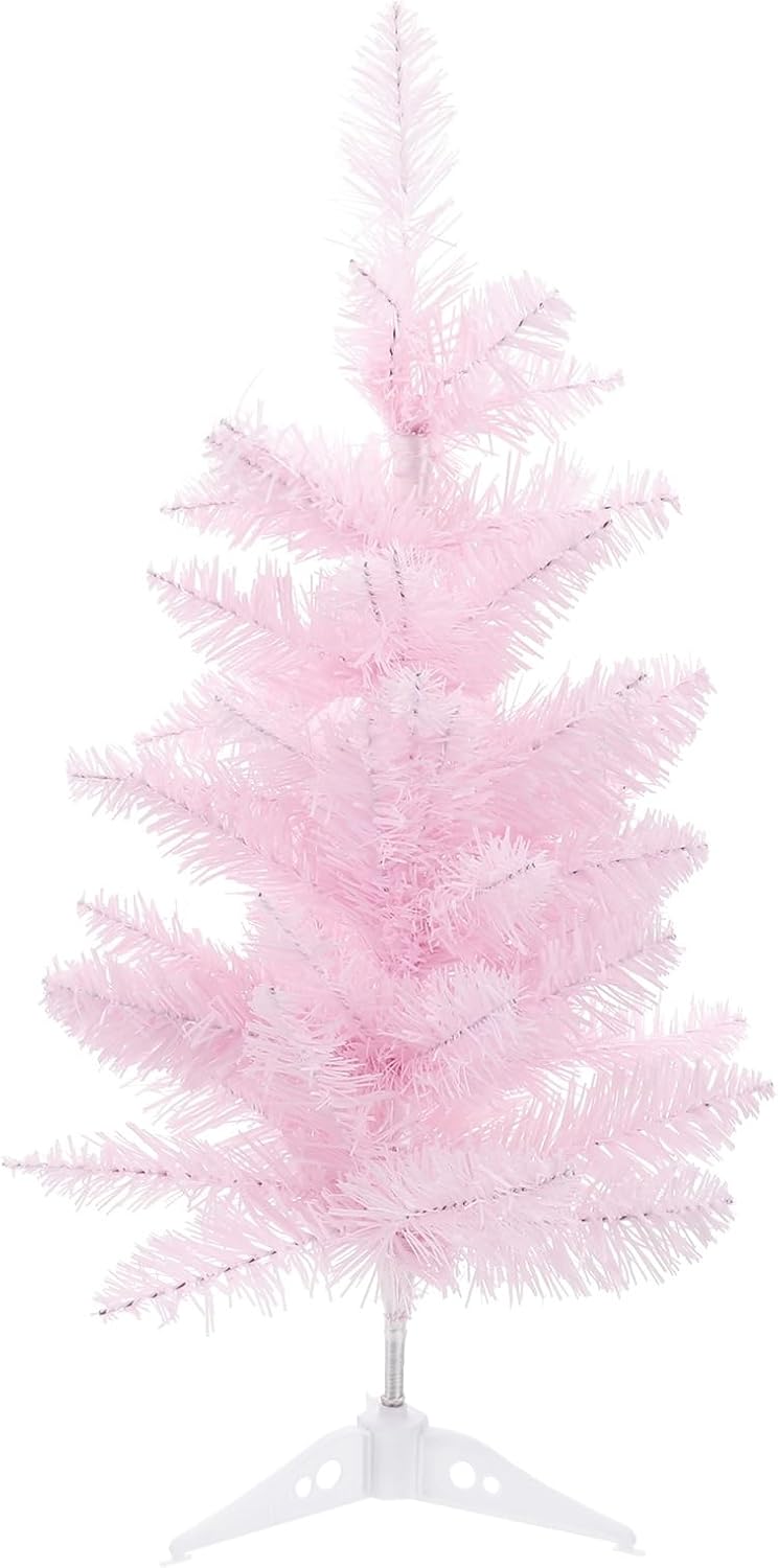 BESPORTBLE Mini Weihnachtsbaum Tannenbaum Rosa Künstlicher Christbaum Klein Miniatur Tanne Tischdeko