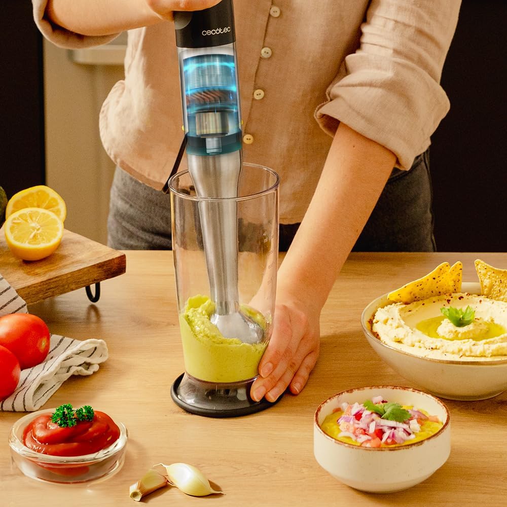Cecotec Stabmixer Katana TotalDestroy 1500XL GY. 1500 W, 21 Geschwindigkeiten und Turbo, 4 Klingen m