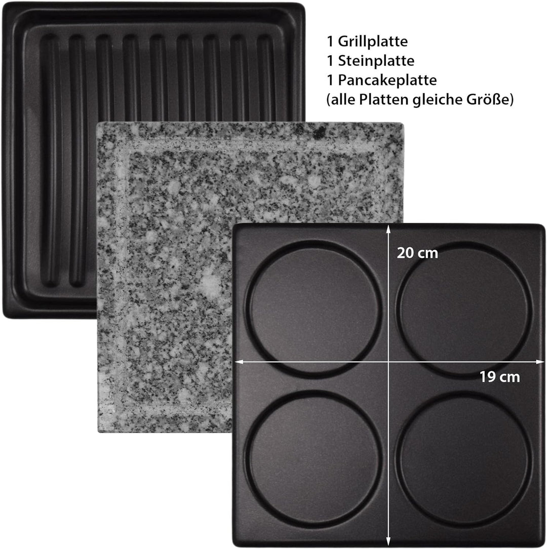 Syntrox Germany RAC-1350W-Oberwil Multifunktionelles Raclette mit Grill Platte, Pancake Platte und H