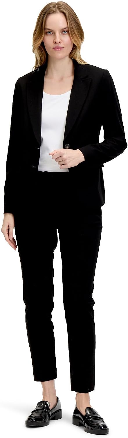 Betty &amp; Co Damen Klassischer Blazer mit Taschen 36 Schwarz, 36 Schwarz