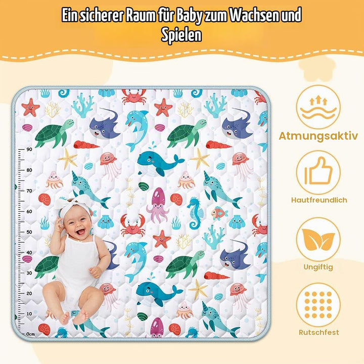 Baby Spielmatte, 127x127 cm Baby Krabbelmatte, Baby Faltbare Spielmatte, Krabbeldecke für Baby, Klei