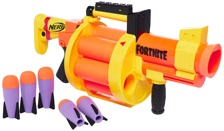 Nerf Fortnite GL Raketen-Blaster – Trommel, Pump-Action – enthält 6 Nerf Raketen – für Kinder, Jugen