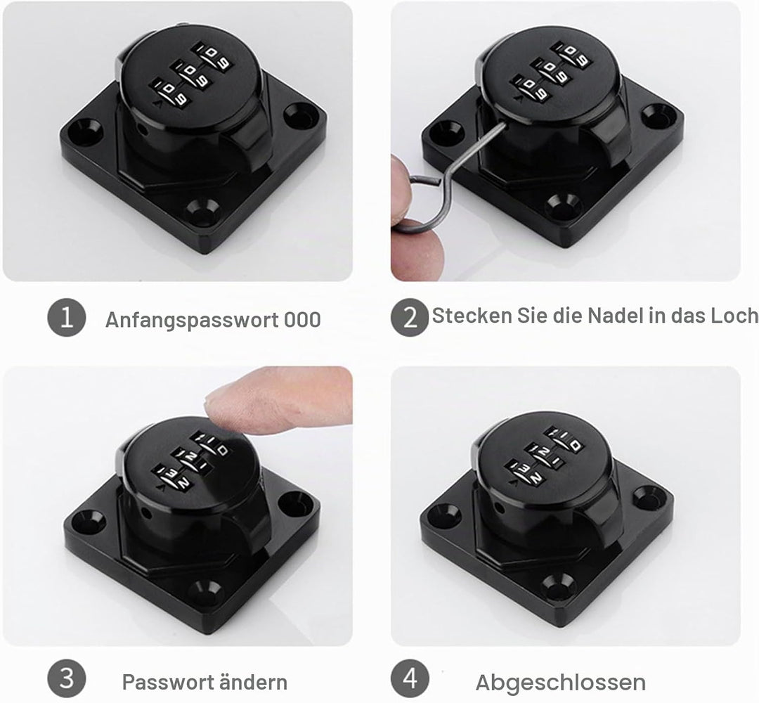 Sicherheitsüberfalle mit Zahlenschloss Überfalle Abschliessbar, Sicherheitsüberfalle Schrank Schloss