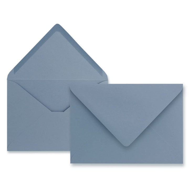 FarbenFroh by GUSTAV NEUSER 100x kleine Umschläge in Graublau DIN C7 8,1 x 11,4 cm mit Spitzklappe u