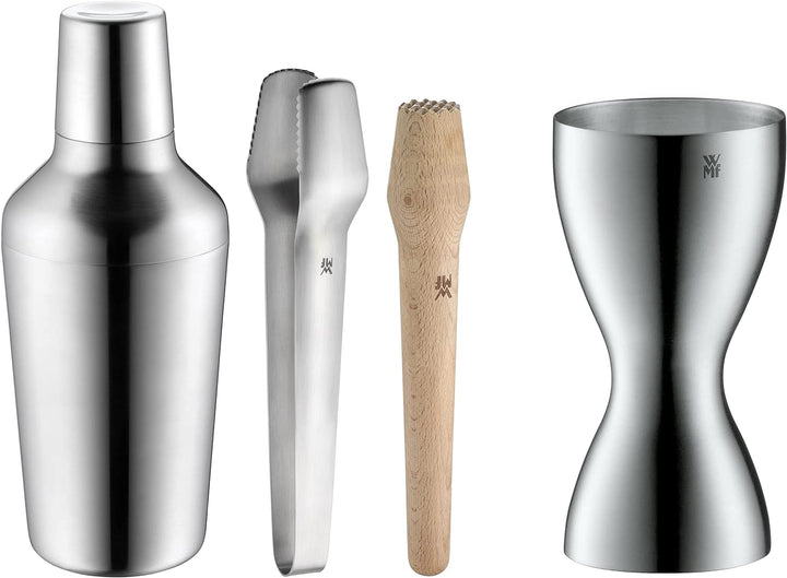 WMF Matroschka Cocktail Set 5-teilig, Barset mit Edelstahl Cocktail Shaker 700ml, Barmass, Cocktail