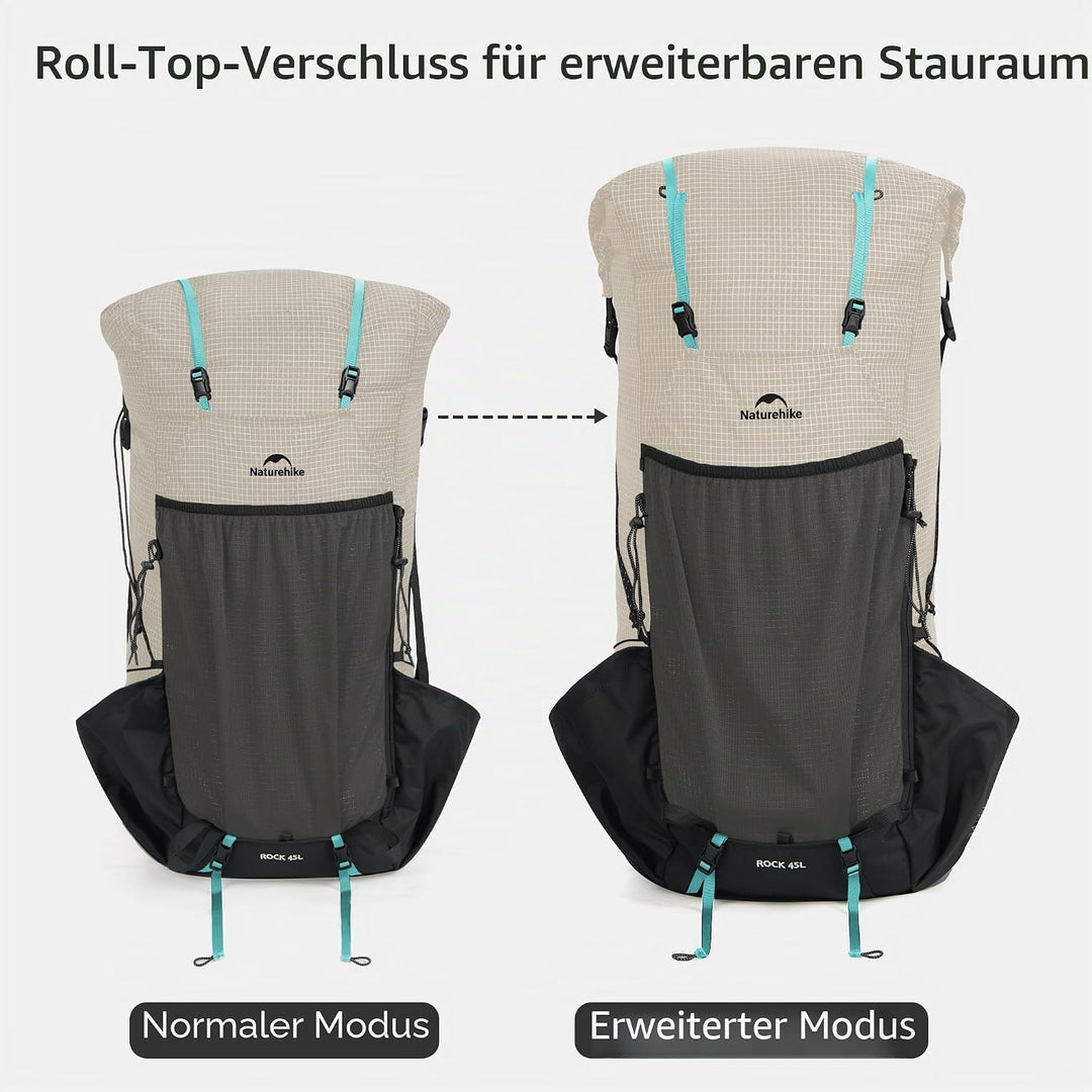 Naturehike Rock 2.0 Upgraded 30L Rucksack Interner Rahmen Wanderrucksack Herren Damen mit Regenhülle