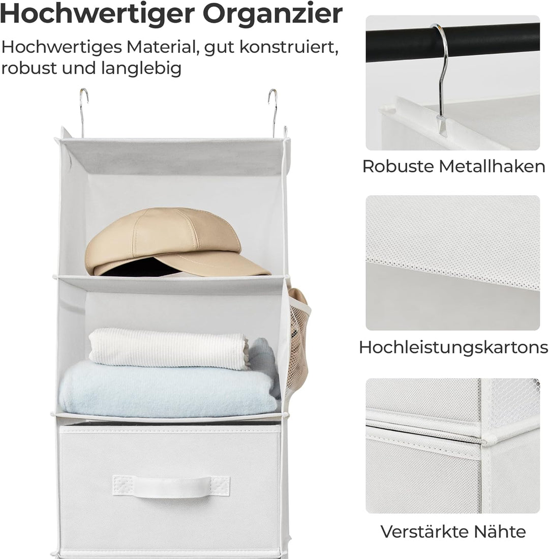 GRANNY SAYS Hängeorganizer Schrank, 1 Stück Hängeregal Stoff mit Schubladen, Weiss Hängeaufbewahrung