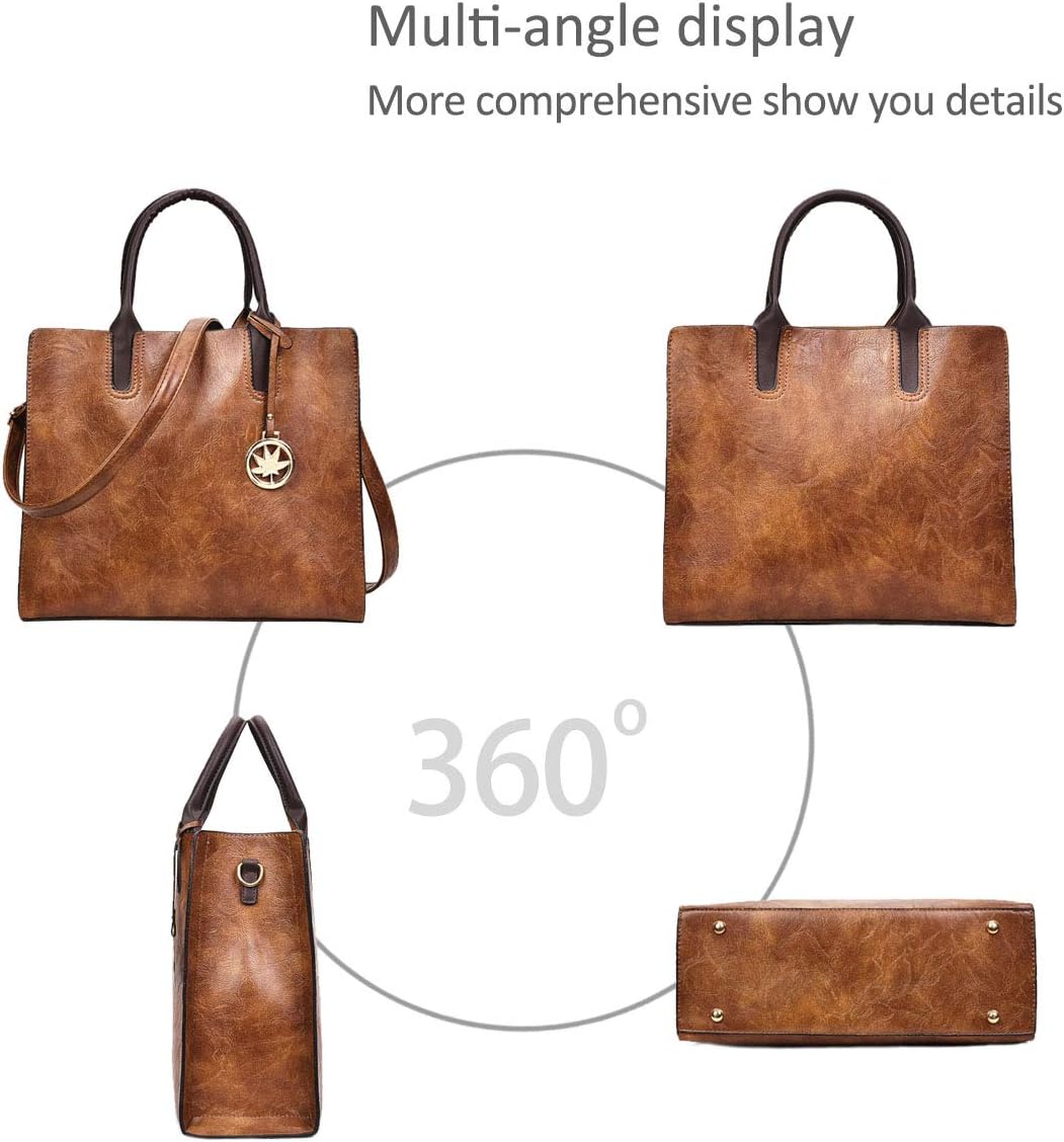 NICOLE & DORIS Damen handtaschen 3 Stück Leder handtasche für Damen aus Leder Totes + Crossbody + Ge