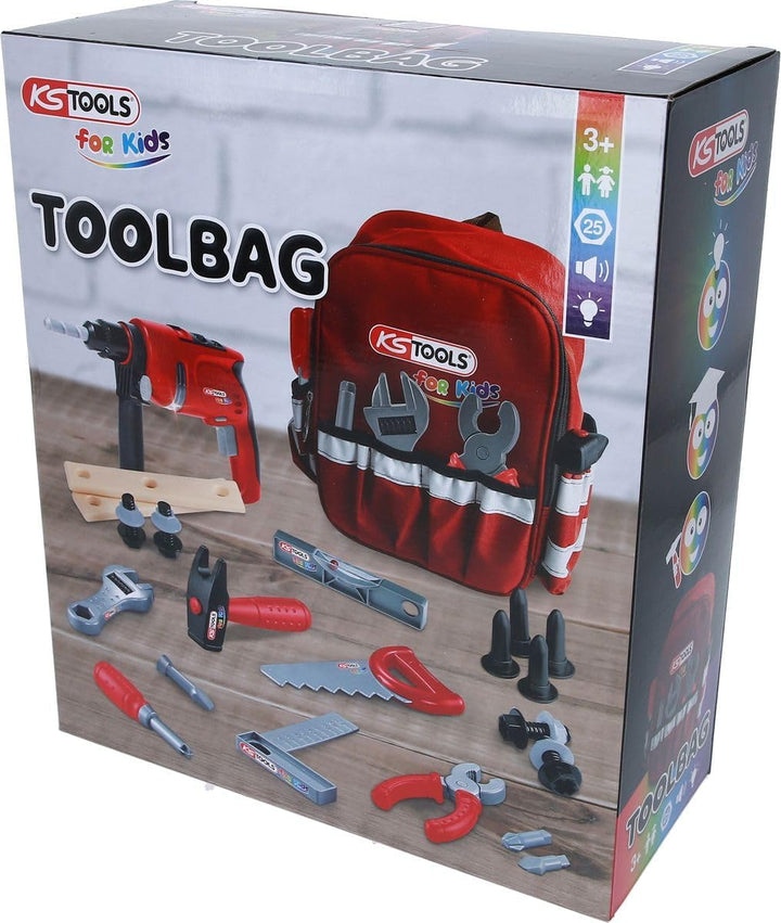 KS Tools for Kids 100201 Werkzeug-Rucksack für Kinder mit Sortiment | 25-tlg.