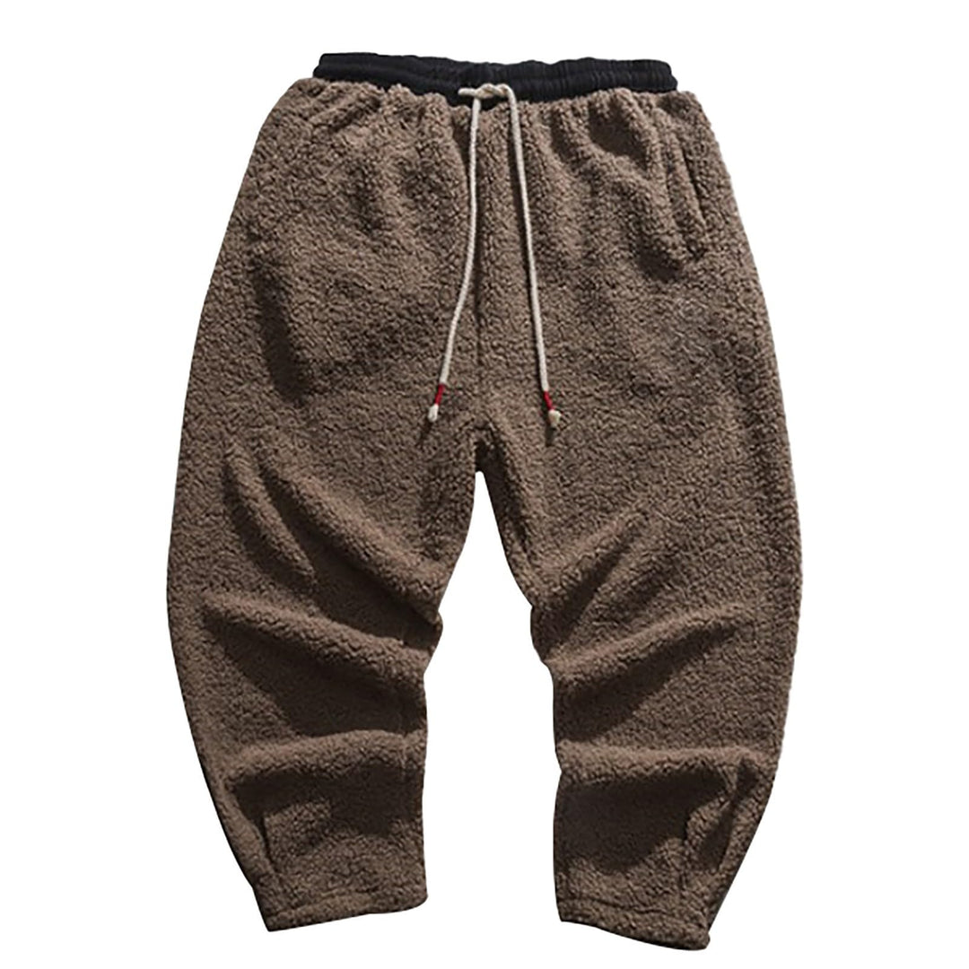 Generisch Teddy Fleece Hose Herren, Plüschhose Herren Sport, Jogginghose Mit Tunnelzug Fleecehose Mi