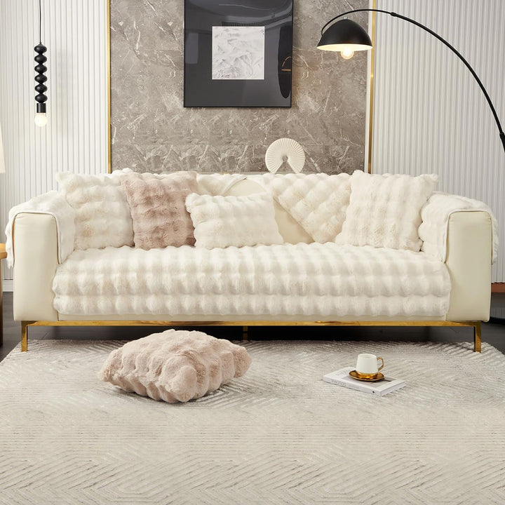 Weiche dicke Plüschsofa Kissenbezüge - Neue rutschfeste Sofaabdeckungen 1 2 3 Sitzer Couchabdeckunge