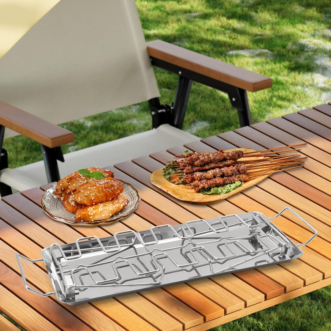Buwico Grilltes Hühnchen Hühnchenbein Halter, Edelstahl Grill mit Grillplatte, klappbarer praktische