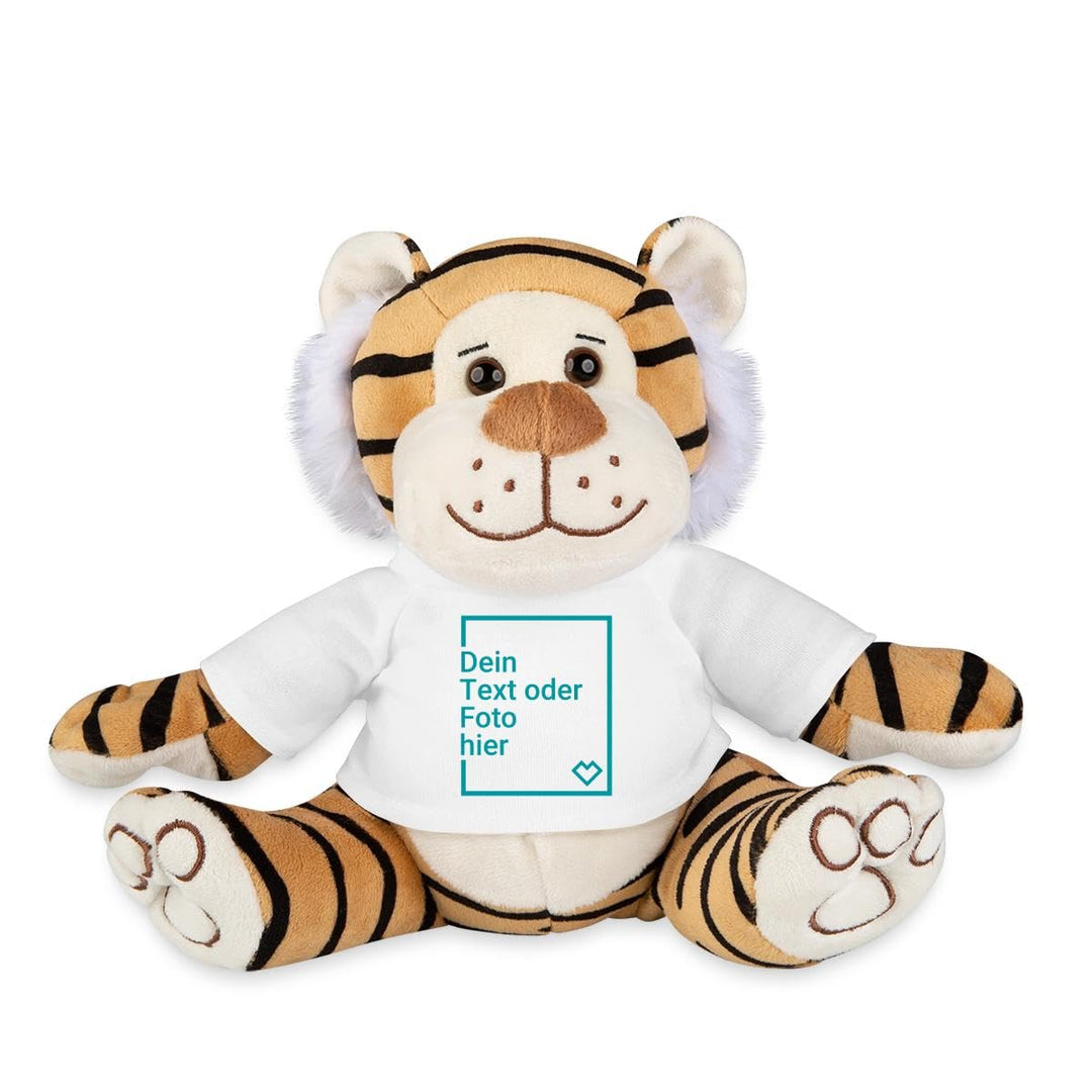 Personalisiertes Plüschtier Tiger Selbst Gestalten Kuscheltier Plüschtiger Weiss Einheitsgrösse, Wei