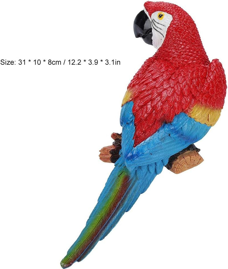 Delaman Harz lebensechte Ornament Papagei Figur Modell Spielzeug, Garten Skulptur Wanddekor (Farbe :