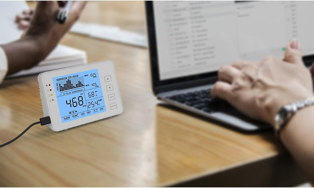 Seben 1200P W CO2 Messgerät und Monitor mit Ampel, akustischer Alarm, Datenlogger für die Messung vo