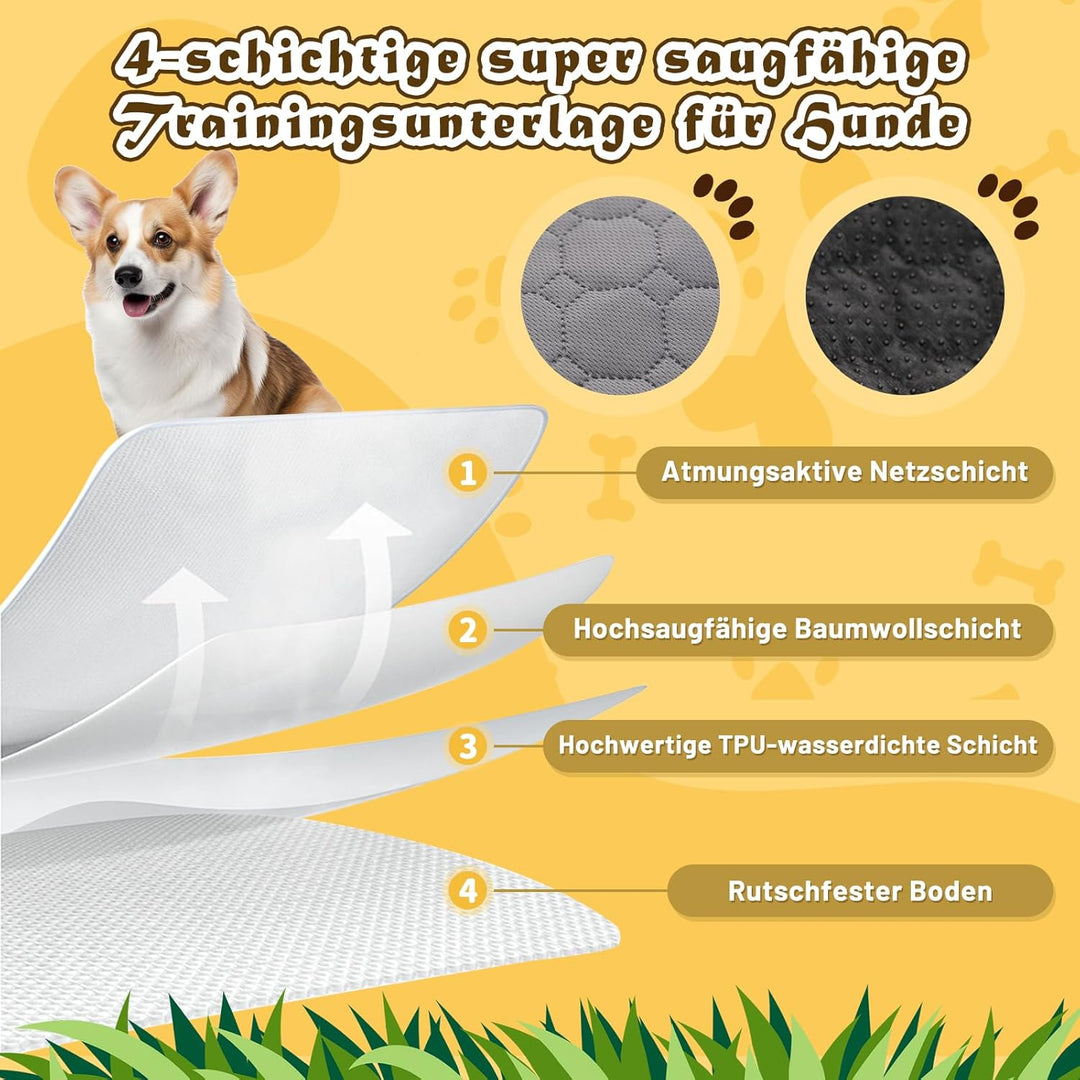 Hunde-Katzen-Trainingsunterlage 2-TLG. Set | Extra stark saugfähig | Wasserdicht & rutschfest | Wasc