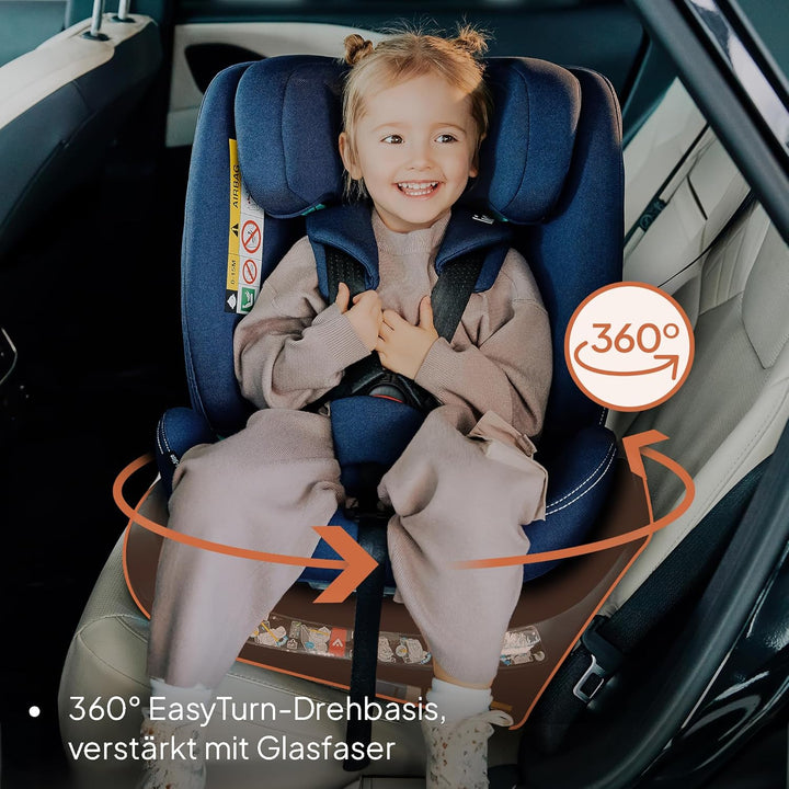 Lionelo Bastiaan i-Size One 360o drehbarer Autositz für Kinder von 40-150 cm, Montage in Fahrtrichtu