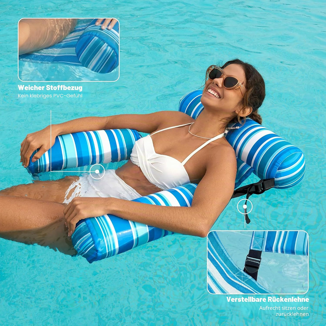 SLOOSH Aufblasbare Luftmatratze Pool für Erwachsene, 2er schwimmende Pool-Flösse, aufblasbare Pool-N