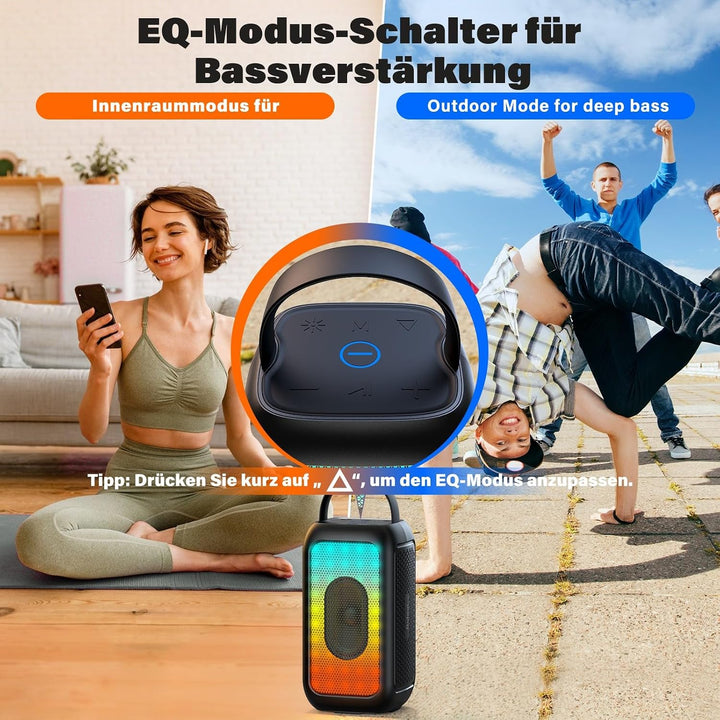 Bobtot Tragbarer Bluetooth Lautsprecher with 2 Mic kabellos | 16 Stunden Wiedergabezeit, Kleiner Kar