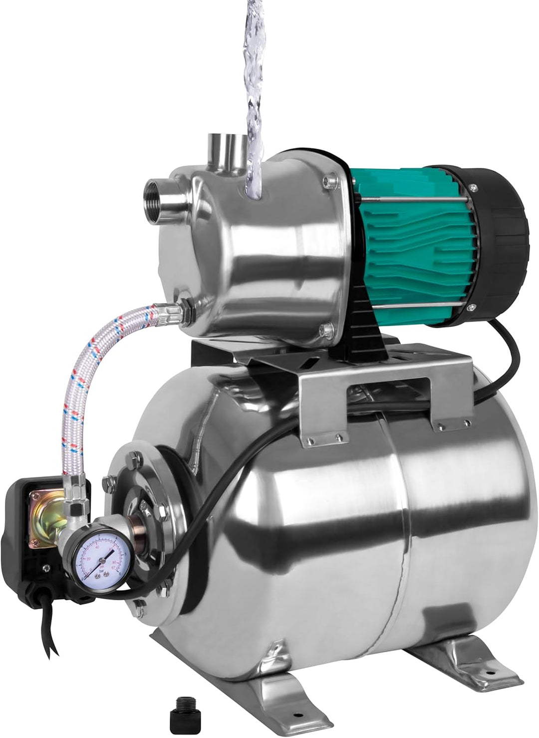 VONROC Hauswasserwerk 1000W – Automatische Wasserpumpe mit Druckschalter &amp; 19L Tank – 3500 l/h, 4,4