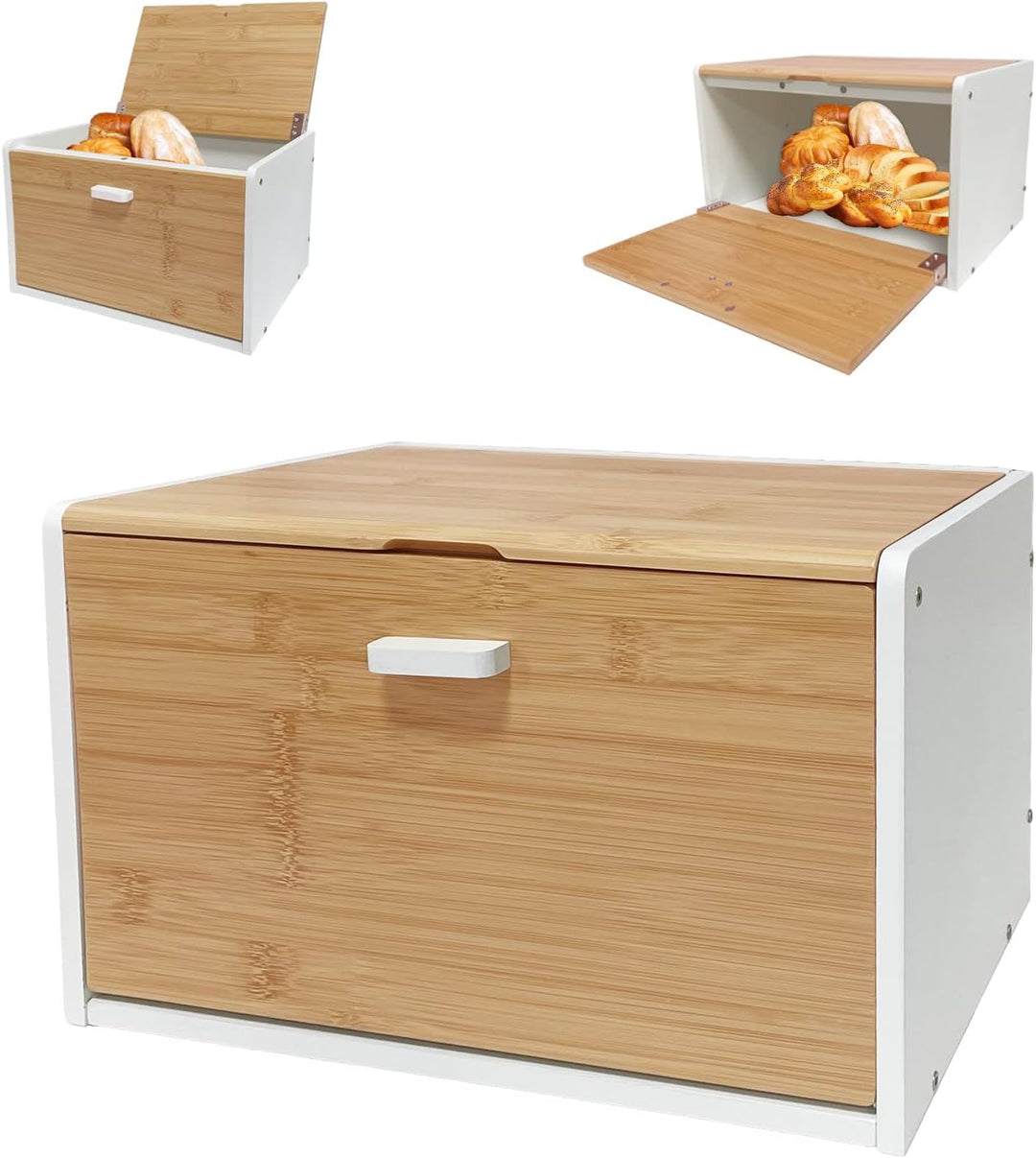 Bamboo Bread Box Bread Basket Storage Box Kitchen Bread Storage Bread Container Keep Fresh Long Time