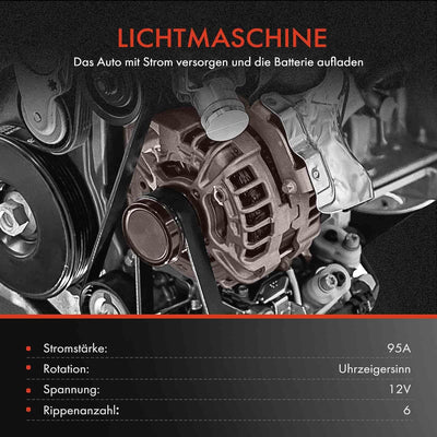 Frankberg Lichtmaschine Generator Kompatibel mit Ducato 230 230L 2.0L 1994-2001 Boxer 230P 244 Z Jum