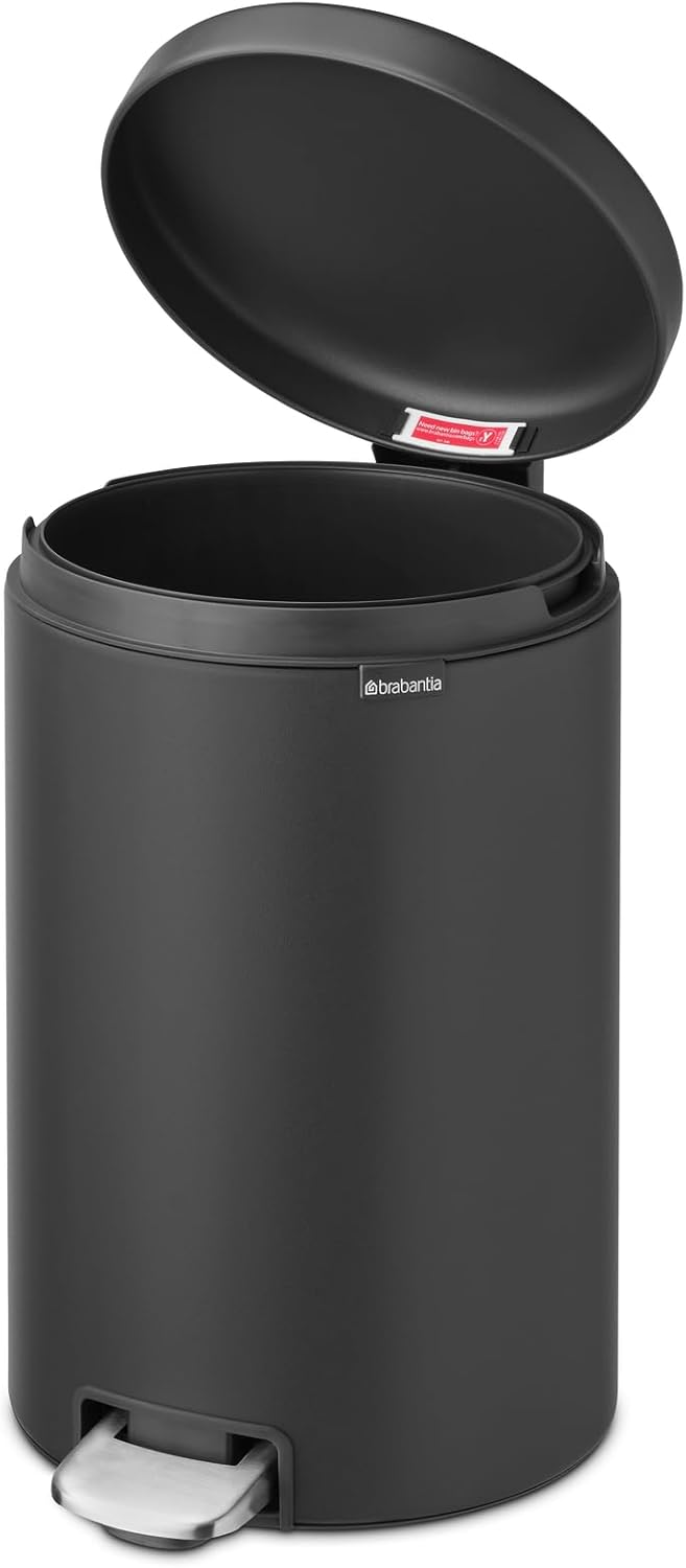 Brabantia 114182 newIcon Treteimer 20 L Sense of Luxury, Edelstahl, Mineral Infinite grau, 29.0 x 32