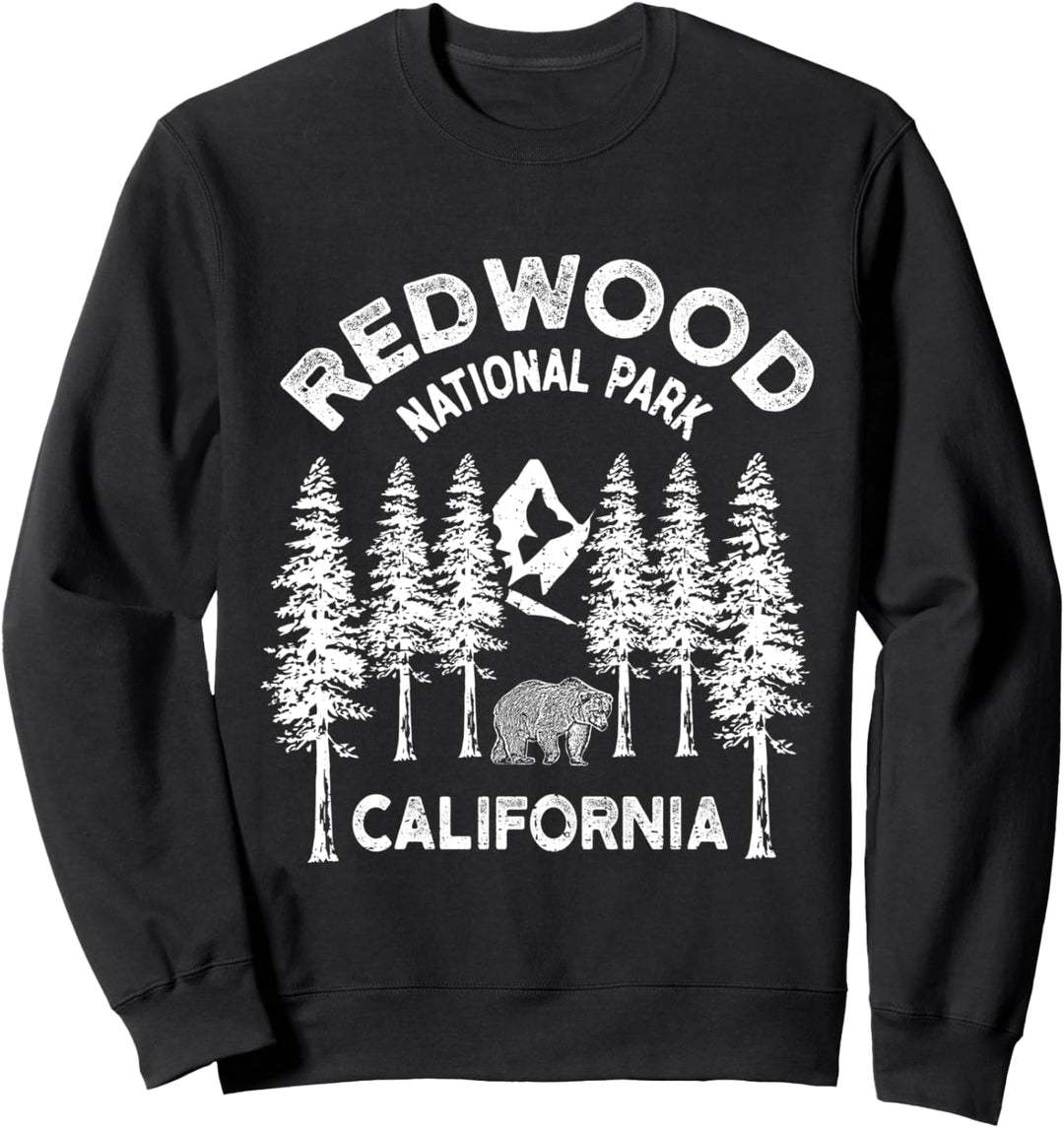Redwood-Nationalpark, Kalifornien, Vintage-Stil, Kalifornien, Redwood Sweatshirt