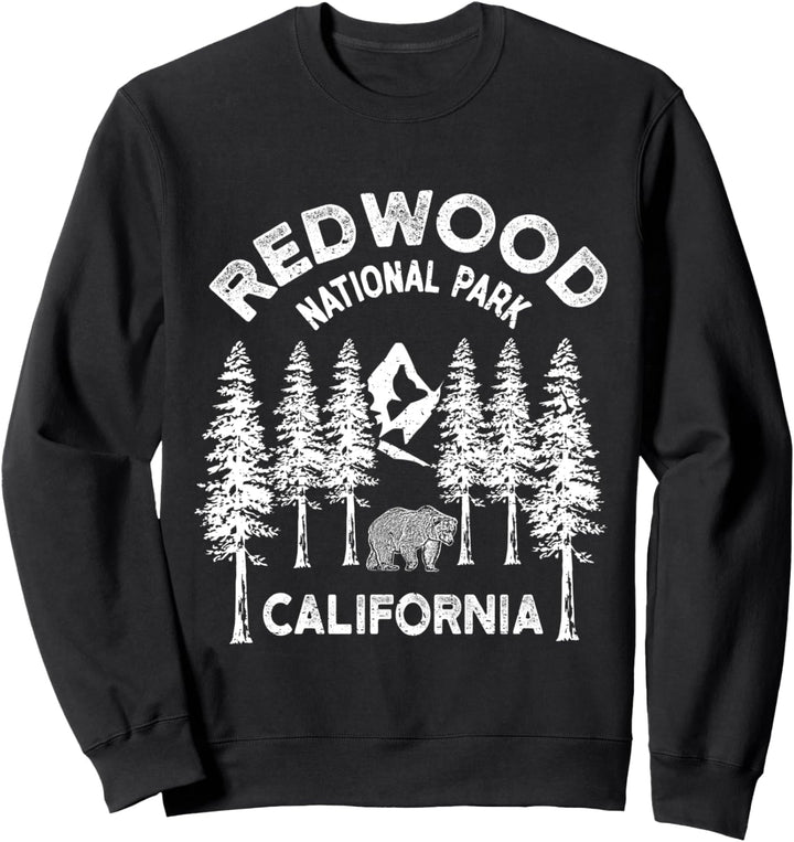 Redwood-Nationalpark, Kalifornien, Vintage-Stil, Kalifornien, Redwood Sweatshirt