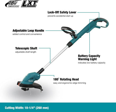 Makita DUR181Z Akku-Rasentrimmer 18V (ohne Akku, ohne Ladegerät) + 1-Fadenkopf Tap&Go 1,6mm