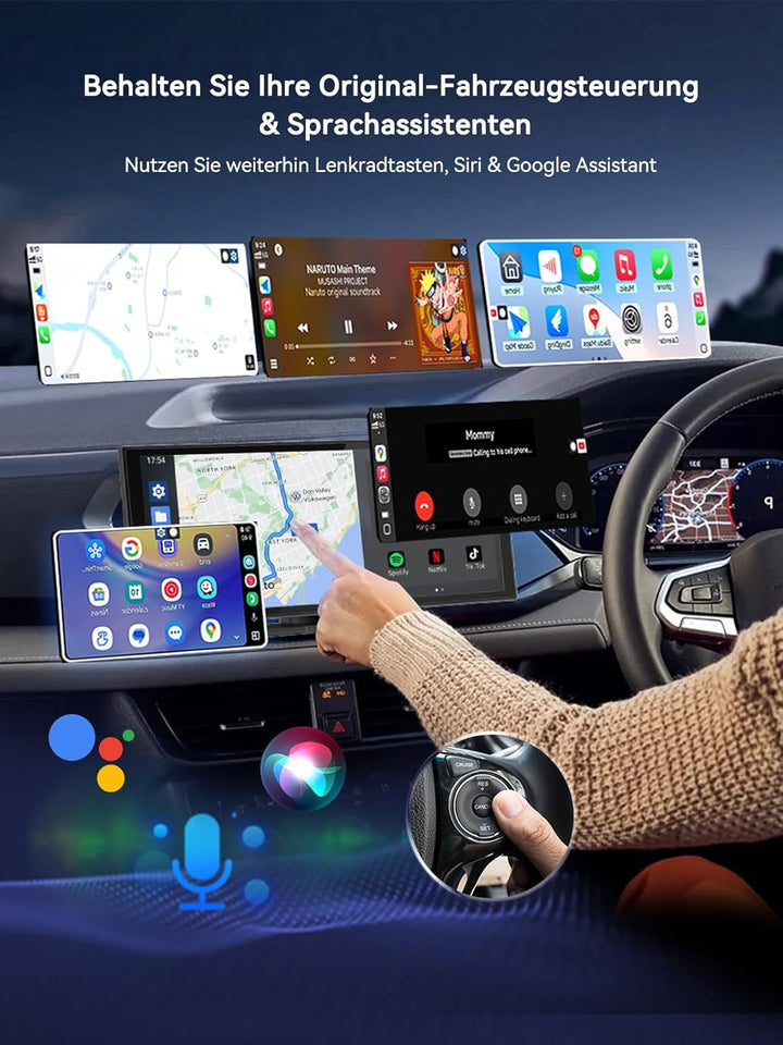 Spedal Android Auto Wireless CarPlay Apapter, Plug & Play Auto-Connect, Kompatibel mit Fahrzeugen ab
