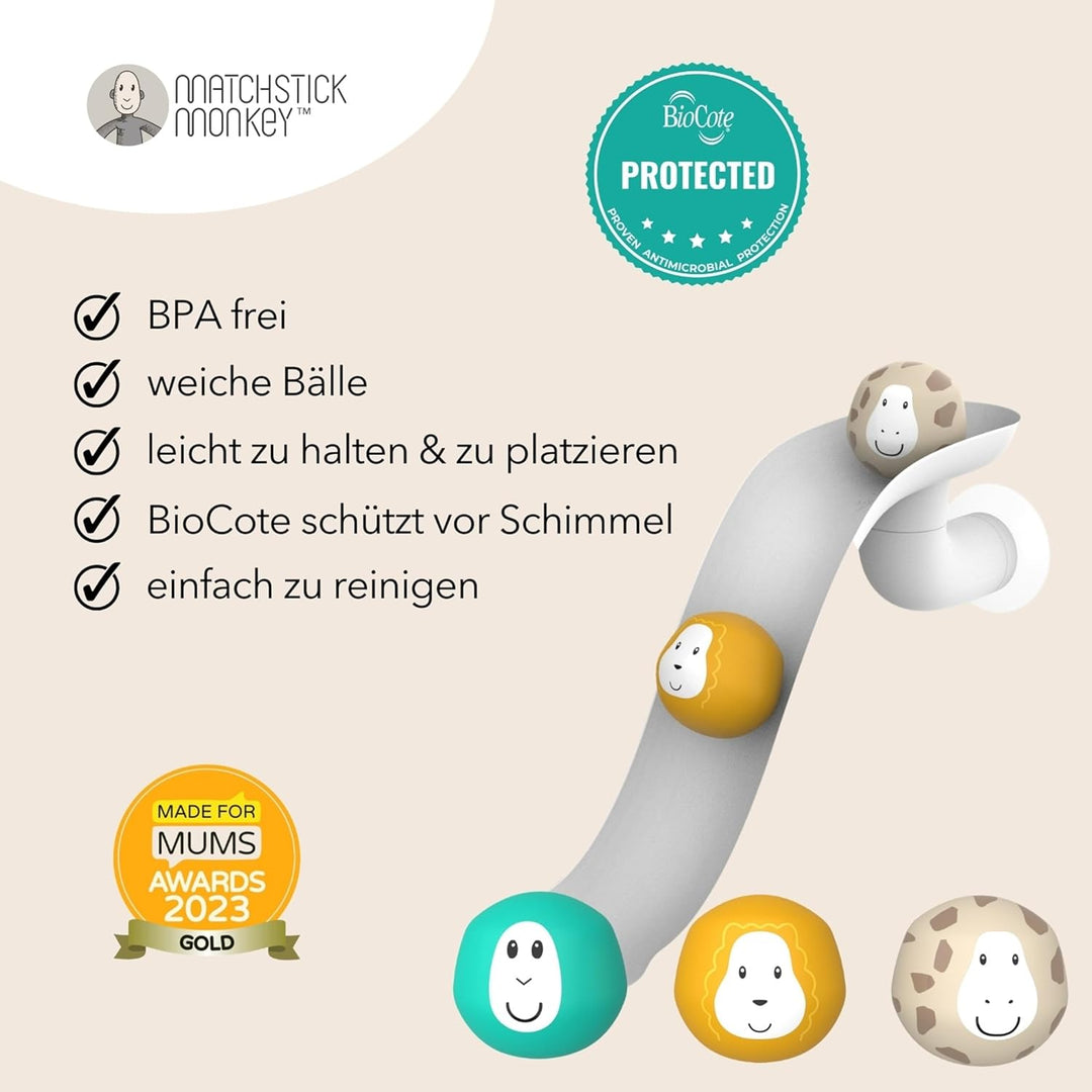 Matchstick Monkey Badewannen Rutsch-Set – Baby Badespielzeug, sensorisches Lernen, leicht zu greifen