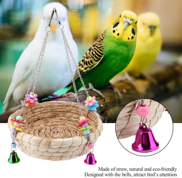 Vogel Toy Safe Papagei Straw Vogel Toy Swing Nest hängen Birdcage