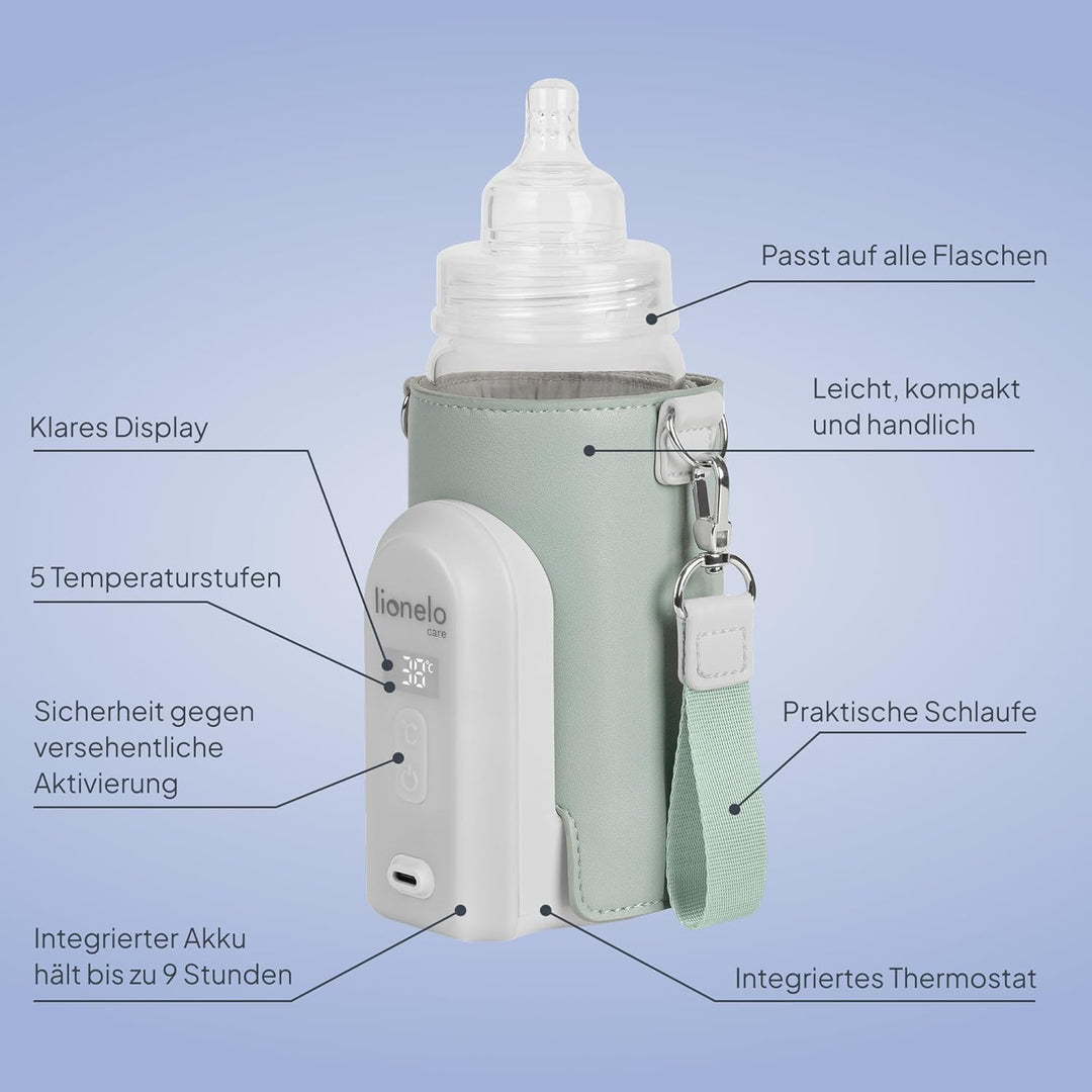LIONELO Thermup Go Evo Tragbarer Babyflaschenwärmer, hält Flüssigkeiten warm, 5 Betriebstemperaturen