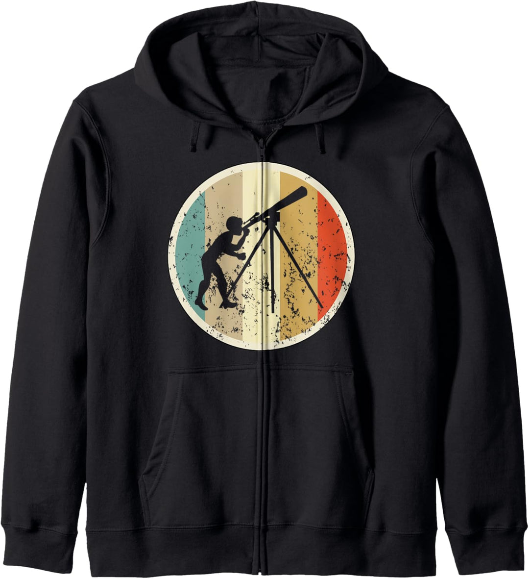 Astronomie Teleskop Sternenkunde Astronom Retro Vintage Fun Kapuzenjacke
