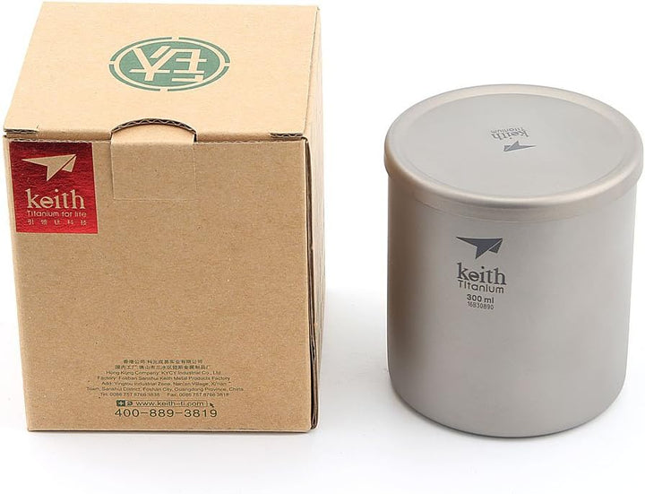 Keith 220 ml/600 ml Titan Becher Saugnapf Doppelwandig Ultraleicht Titan Becher Tassen Leichte Tragb