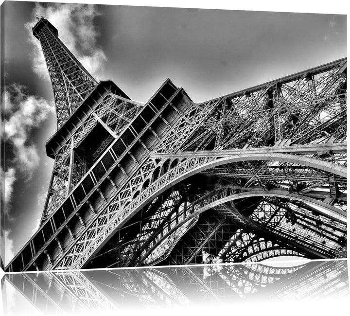 Monocrome, Gigantischer Eifelturm Paris, Format: 100x70 auf Leinwand, 100x70