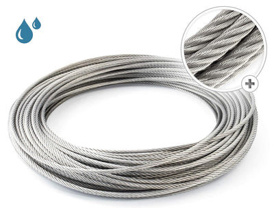 Seiletech.de STAHLSEIL | 3mm | 100m | Edelstahl INOX | 7x7 mittelweich | Drahtseil für Rankhilfe Ros