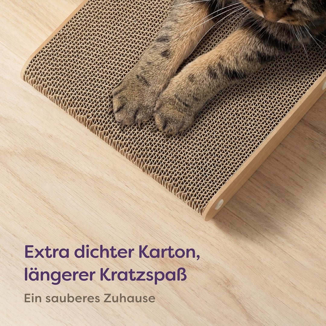 Kratzbrett Katze Gross 68 cm - Besonders Kratzfeste Kratzpappe für Katzen zur Krallenpflege - Bis zu