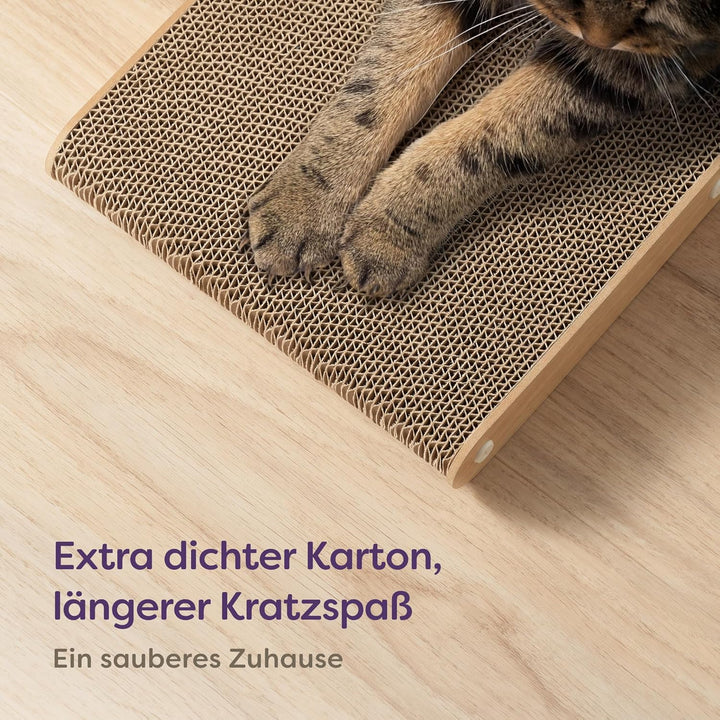 Kratzbrett Katze Gross 68 cm - Besonders Kratzfeste Kratzpappe für Katzen zur Krallenpflege - Bis zu