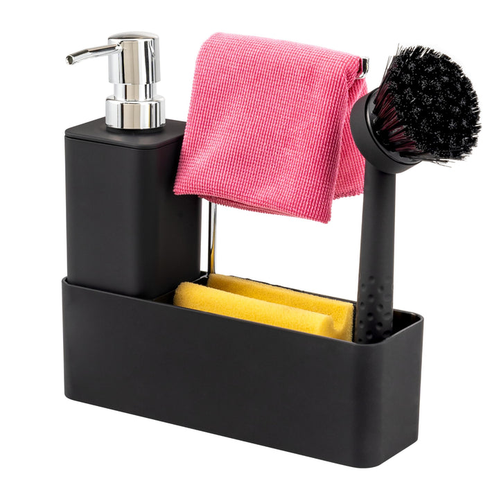 eluno Spülbecken Organizer mit Soft-Touch Oberfläche für Küche & Bad, Spülutensilienhalter inkl. Sei