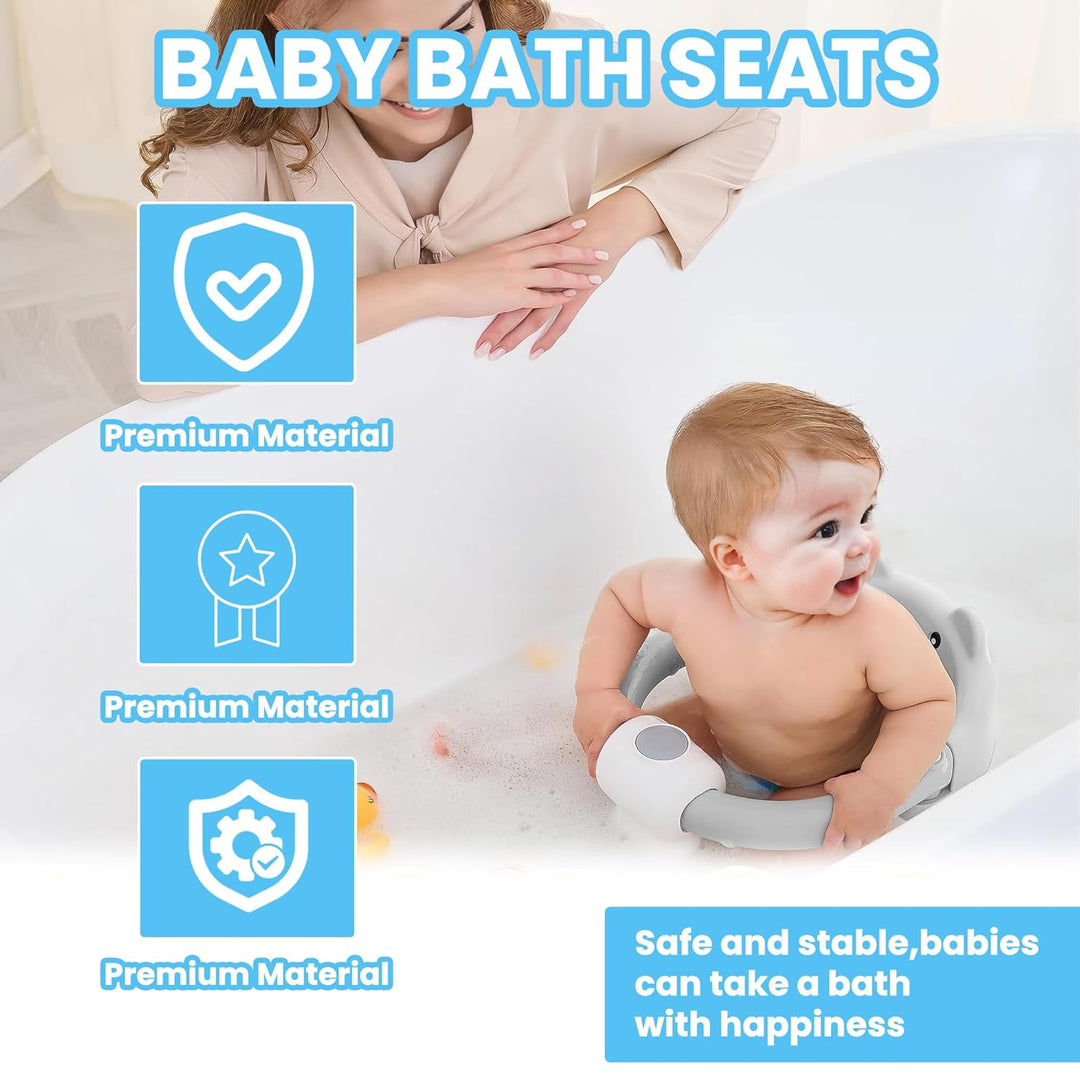UBRAVOO Baby Badesitz für Babys ab 6 Monaten. Rutschfester Baby-Badesitz in Bärenform für Babys zum