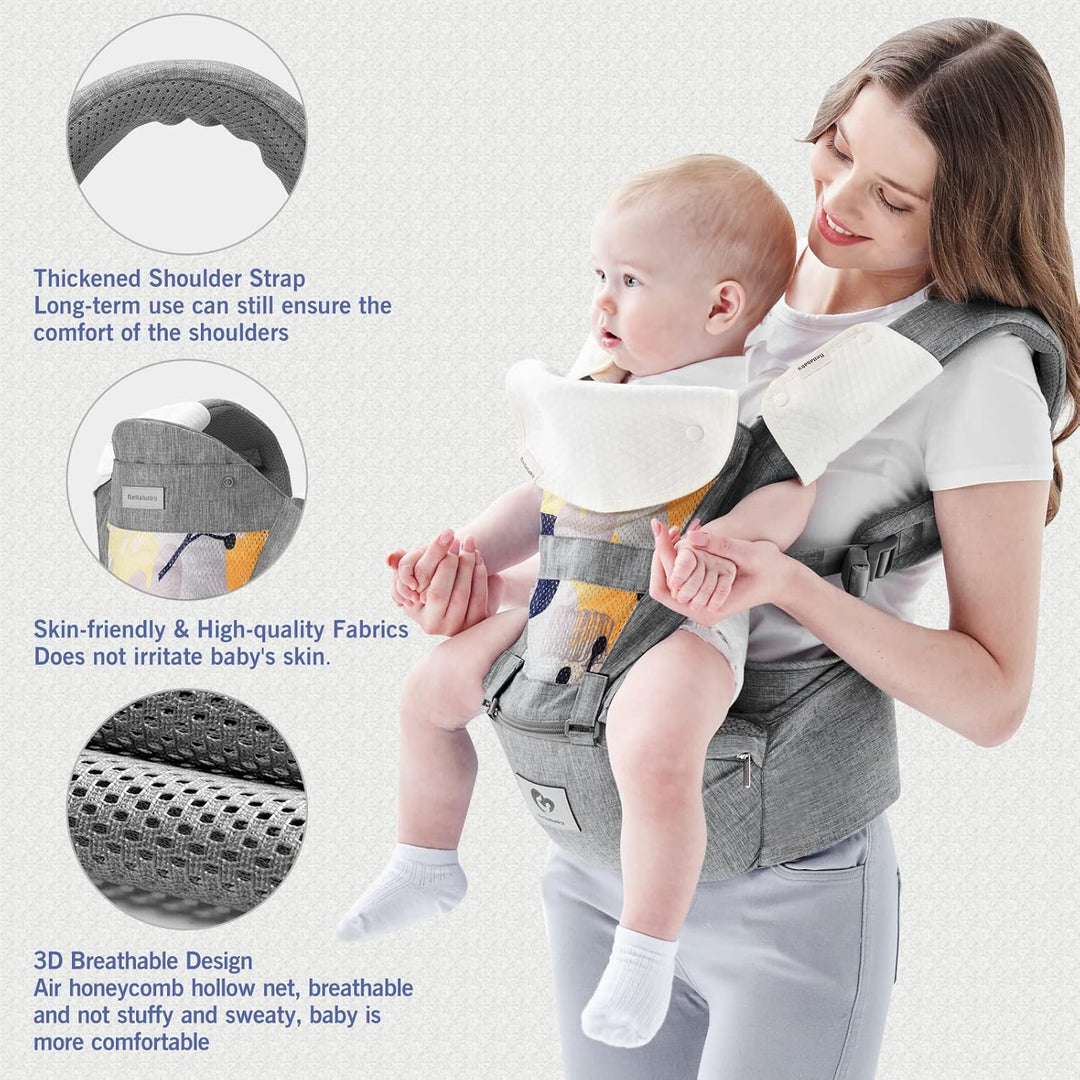 Bellababy Babytrage, All-In-One Babytrage für Neugeborene ab Geburt, Babys & Kleinkinder (0-36Monate