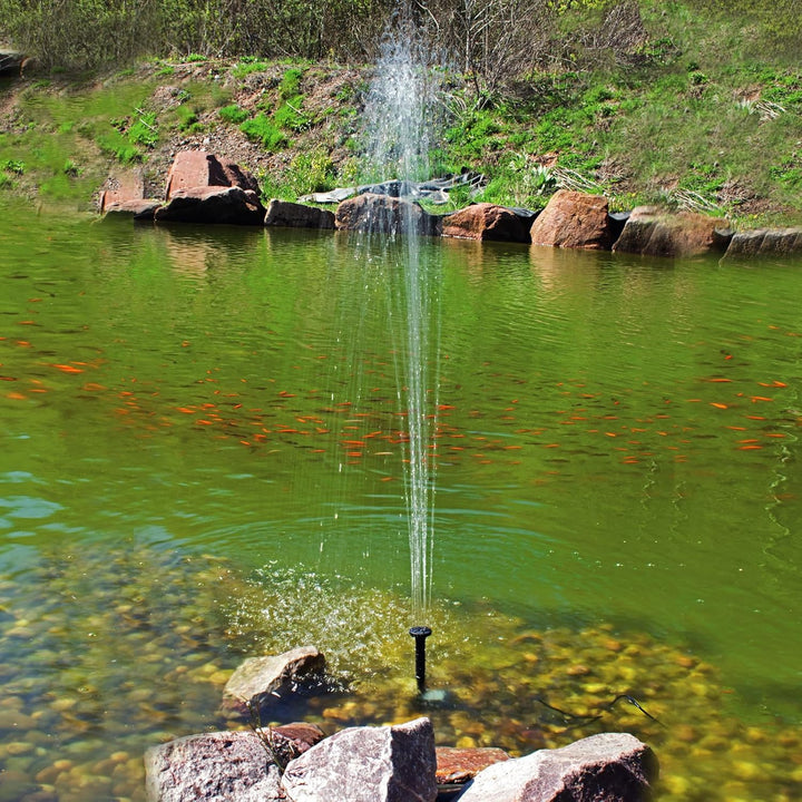 MAUK® SOLAR Panel FONTÄNE SPRINGBRUNNEN 300l/h 12V + SAUERSTOFFZUFUHR Fische I Teichpumpe Wasserpump