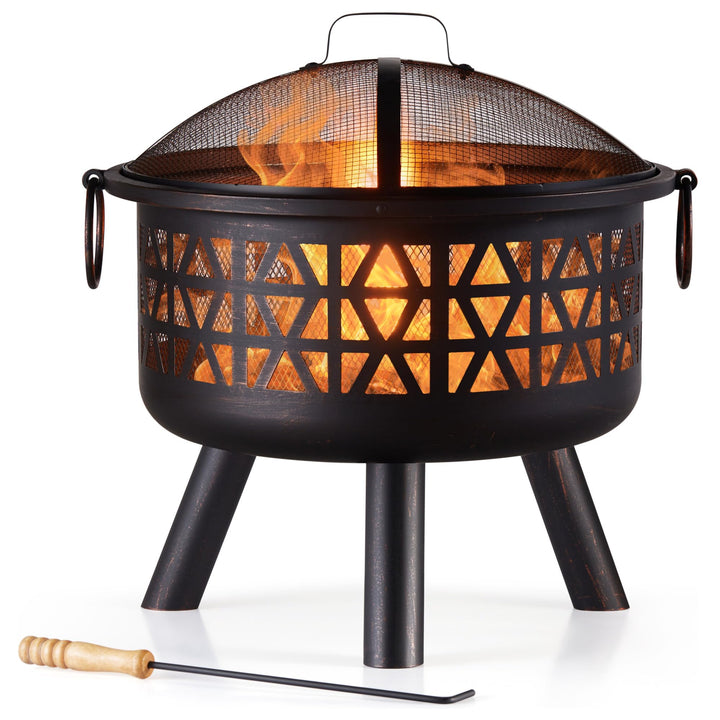 Vonhaus Feuerstelle für Garten, Terrasse und Outdoor – tragbar und leicht, Bronziertem Stahl, Feuerh