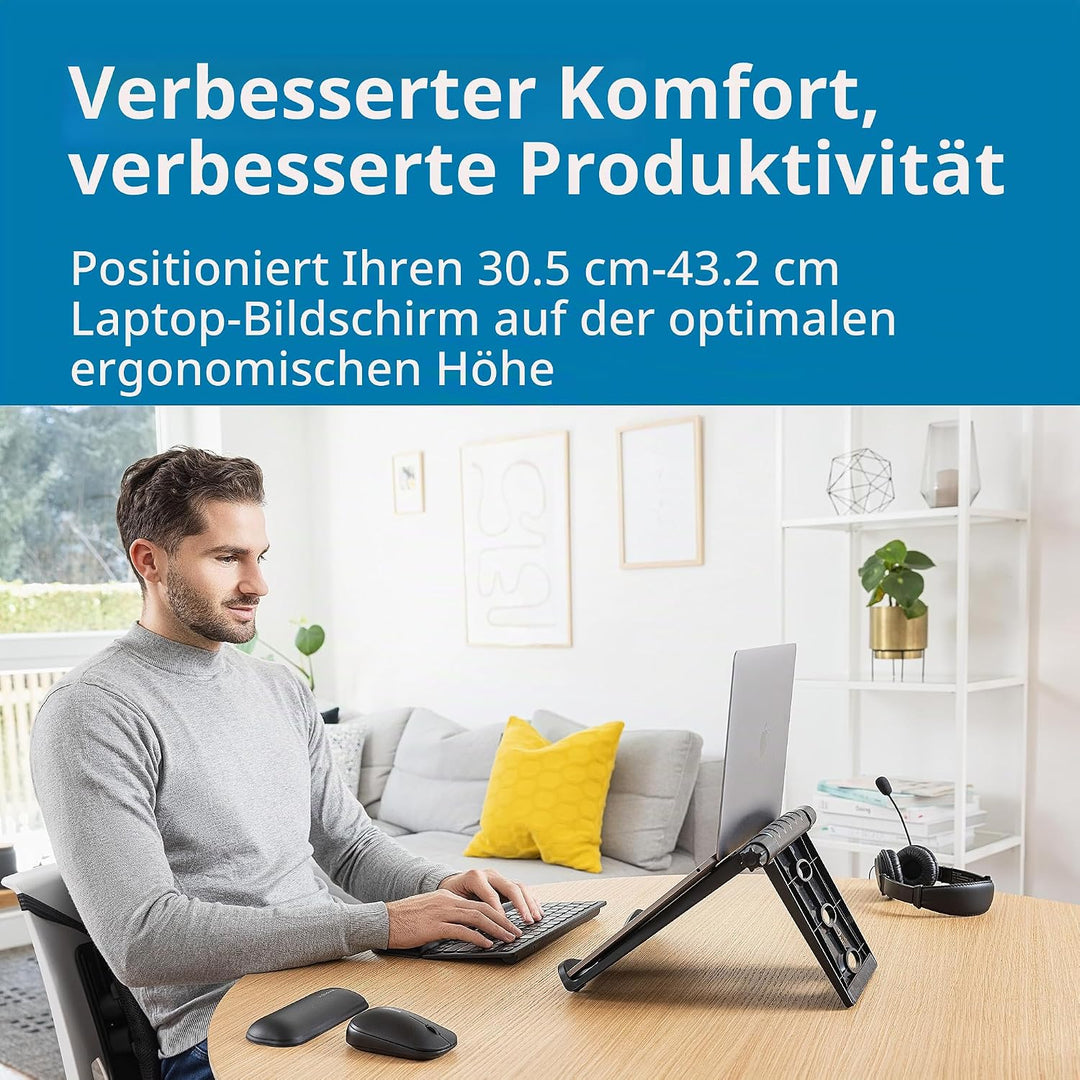 Kensington Easy Riser tragbarer ergonomischer Laptopständer, Für 12 Zoll - 17 Zoll Geräte, Höhenvers