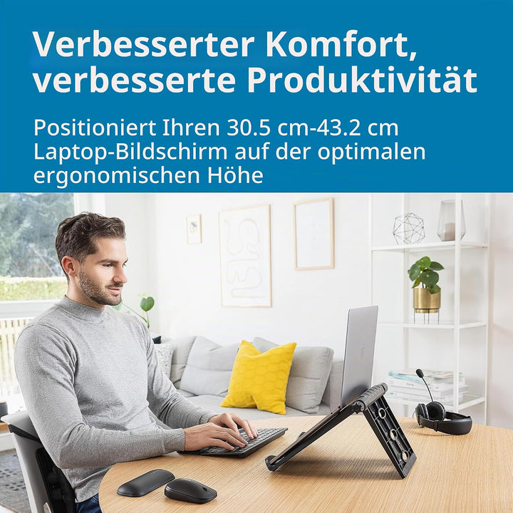 Kensington Easy Riser tragbarer ergonomischer Laptopständer, Für 12 Zoll - 17 Zoll Geräte, Höhenvers