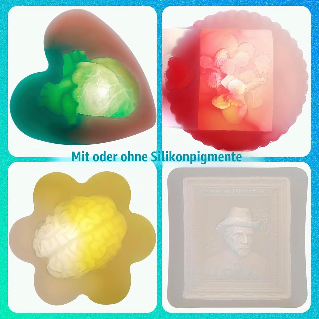 BBDINO Silikonform-Set, flüssiges Silikon für die Formenherstellung, 30 A klar, hochfester Silikongu