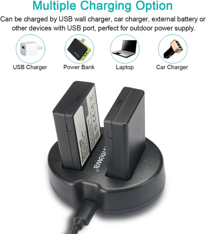 Newmowa Ersatz Akku D-LI109 (2er Pack) und Tragbar USB Ladegerät Kit für Pentax D-Li109 Pentax K-R K